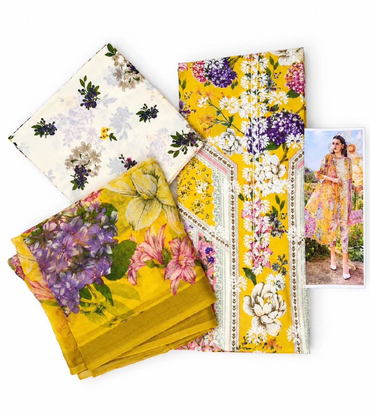 3pc Unstitched Lawn Suit