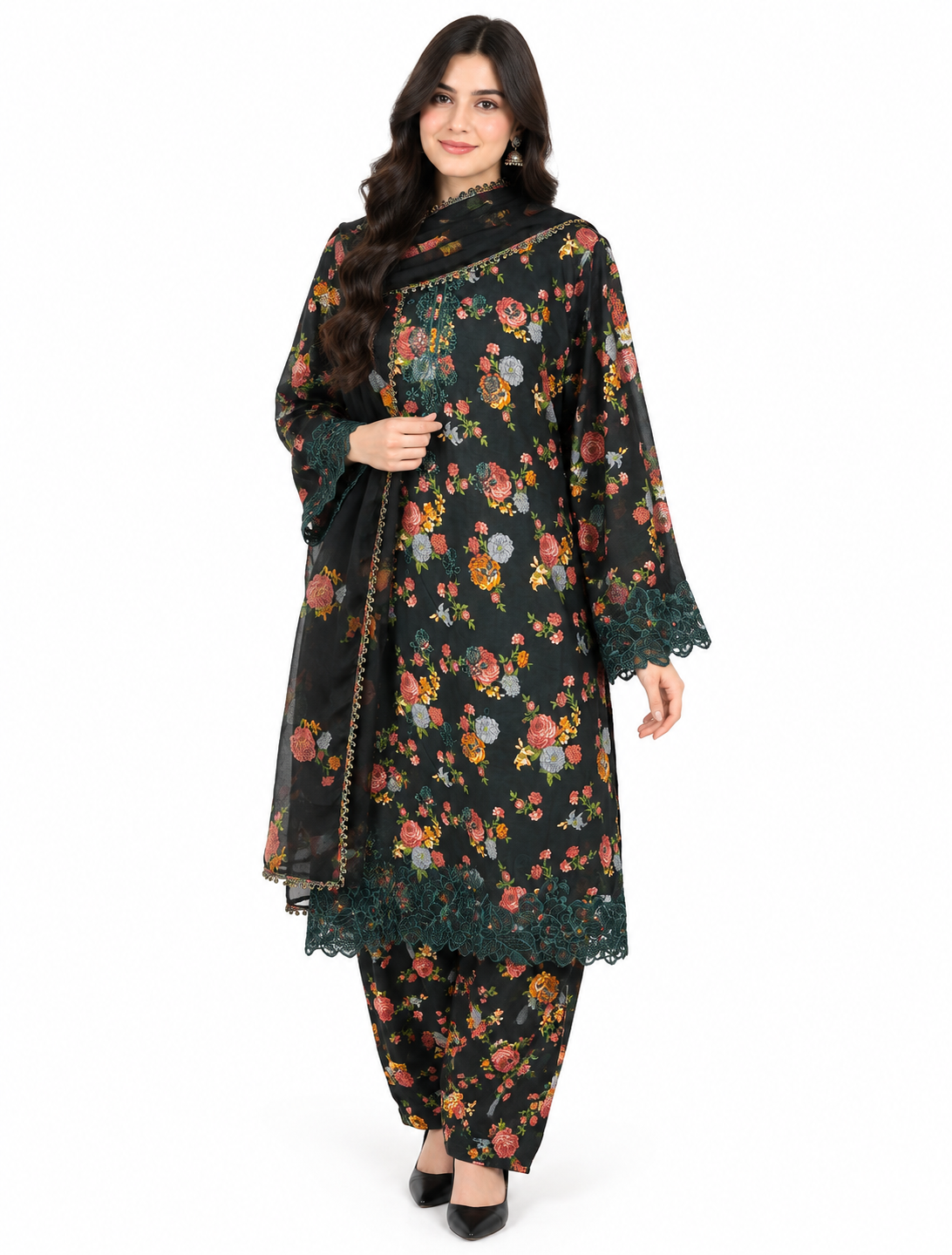 3pc Unstitched Lawn Suit